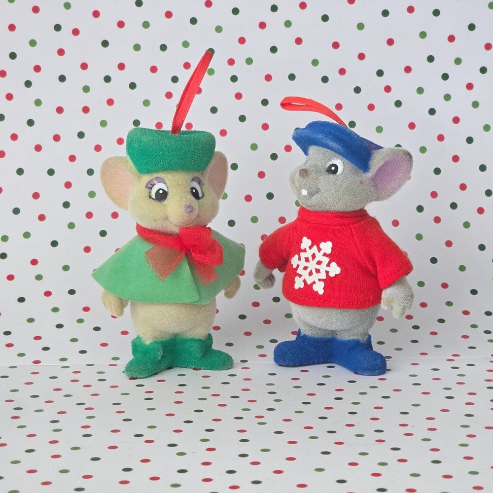 90's McDonalds Ornaments Disney The Rescuers Miss Bianca Bernard Flock Christmas